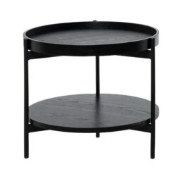 Mesa De Centro Redonda Madera Negra ADRIAN -Demarques Tienda mesa de centro adrian negro 2