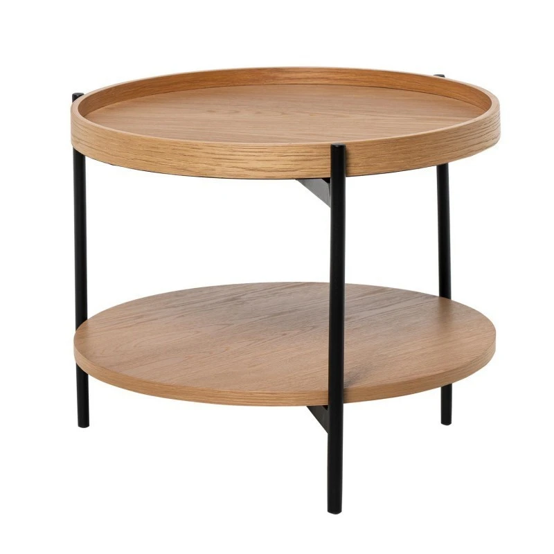 Mesa De Centro Redonda Roble ADRIAN 3 Mesa De Centro Redonda Roble ADRIAN