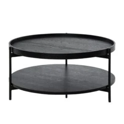 Mesa De Centro Redonda Negra DYLAN -Demarques Tienda mesa de centro dylan negro 2