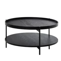 Mesa De Centro Redonda Negra DYLAN