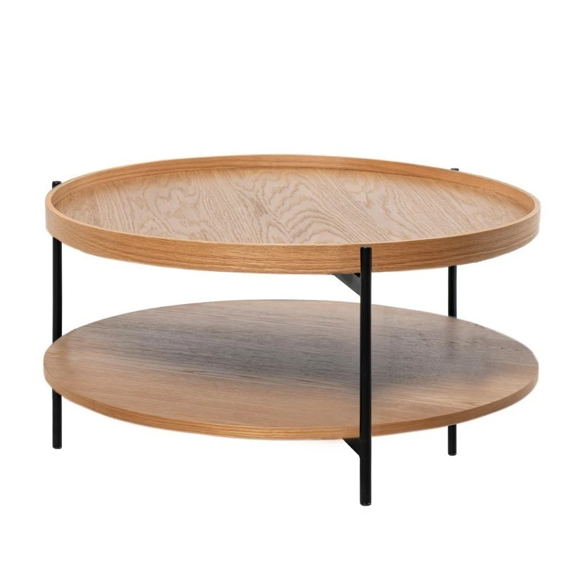 Mesa De Centro Redonda Roble DYLAN 6 Mesa De Centro Redonda Roble DYLAN - Imagen 4