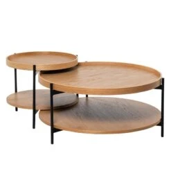 Mesa De Centro Redonda Roble DYLAN 17 Mesa De Centro Redonda Roble DYLAN -Demarques Tienda mesa de centro dylan roble 7