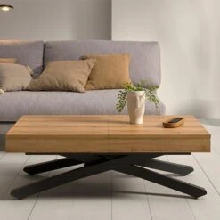 Mesa De Centro Elevable Y Extensible LONG Tapa Recta