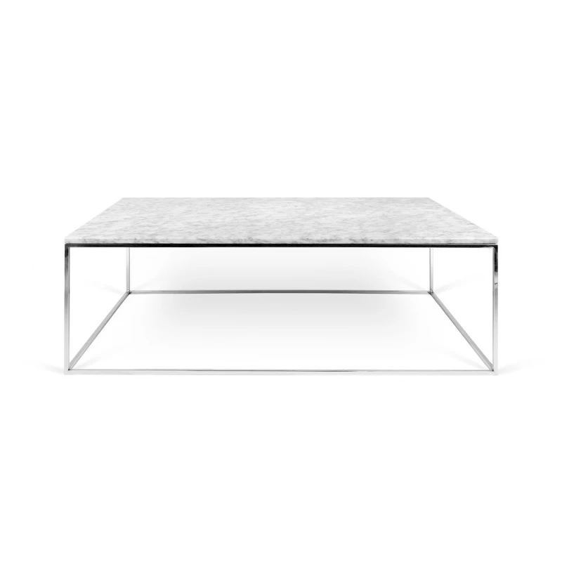 Gleam - Mesa De Centro Marmol Blanco Y Metal Cromado 5 Gleam - Mesa De Centro Marmol Blanco Y Metal Cromado - Imagen 3