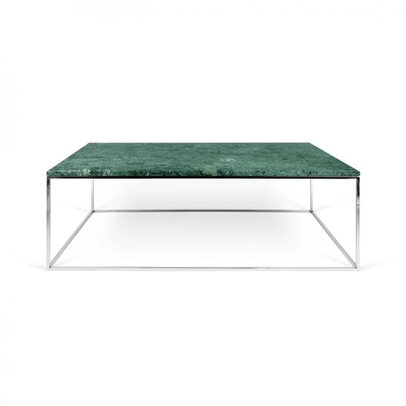 Gleam - Mesa De Centro Marmol Verde Y Metal Cromado 5 Gleam - Mesa De Centro Marmol Verde Y Metal Cromado - Imagen 3