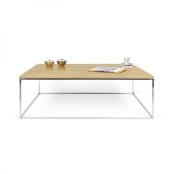 Gleam - Mesa De Centro Roble Y Metal Cromado