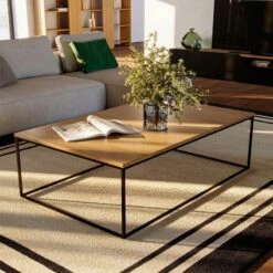 Gleam - Mesa De Centro Roble Y Metal Negro