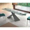 Mesa De Comedor Extensible Cristal Y Patas Metal JASPER -Demarques Tienda mesa de comedor extensible cristal jasper patas metalicas