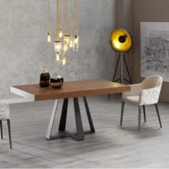 Mesa Cross De Indesan -Demarques Tienda mesa de comedor extensible en madera y metal cross 4