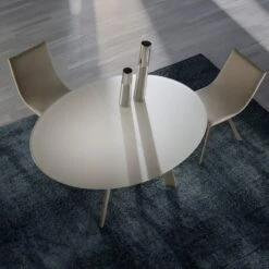 Mesa De Comedor Ovalada Cristal Extensible MOONLIGHT -Demarques Tienda mesa de comedor ovalada cristal extensible moonlight 1