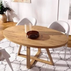 Mesa Comedor Ovalada 160x90 Cm Patas Madera Laminada UDO