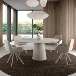 Mesa De Comedor Redonda Porcelanico VEGA