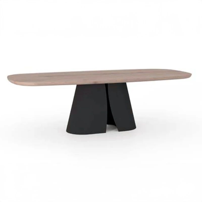 Mesa De Comedor Roble Macizo Y Patas Metal COSMOPOLITAN SHELL 8 Mesa De Comedor Roble Macizo Y Patas Metal COSMOPOLITAN SHELL - Imagen 6