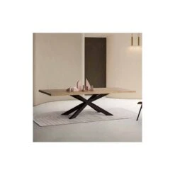 Mesa Comedor Madera Maciza De Roble Y Patas Metalicas SAN FRANCISCO STAR