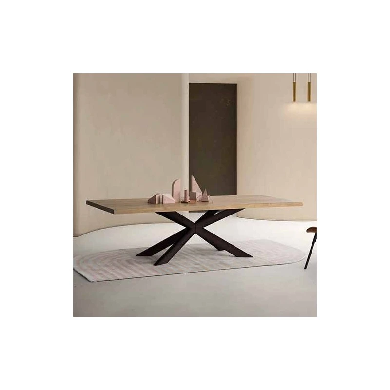 Mesa Comedor Madera Maciza De Roble Y Patas Metalicas SAN FRANCISCO STAR 3 Mesa Comedor Madera Maciza De Roble Y Patas Metalicas SAN FRANCISCO STAR