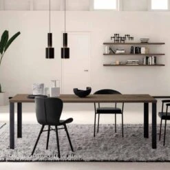 Mesa De Comedor Roble Materico Y Patas Metalicas SMART SIDE