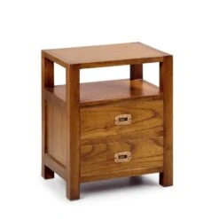 Mesita De Noche 2 Cajones 1 Estante MOYCOR STAR