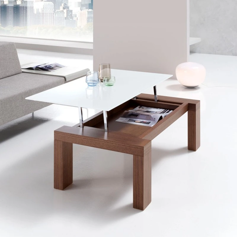 Mesa Centro Elevable Tapa Cristal ARMONIA 4 Mesa Centro Elevable Tapa Cristal ARMONIA - Imagen 2