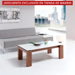 Mesa Centro Elevable Tapa Cristal ARMONIA