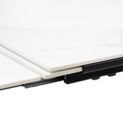 Mesa 2 Extensiones Porcelanico Blanco 140x90 Patas Negras JANET -Demarques Tienda mesa extensible janet 140x90 tapa porcelanico blanco patas negras 7