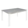 Mesa 2 Extensiones Porcelanico Gris 140x90 Patas Blancas JANET 2 Mesa 2 Extensiones Porcelanico Gris 140x90 Patas Blancas JANET -Demarques Tienda mesa extensible janet 140x90 tapa porcelanico gris patas blancas