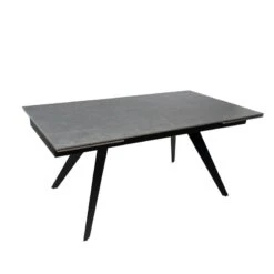 Mesa Extensible Porcelanico Gris Y Patas Metalicas Negras KELLY