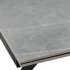Mesa Extensible Porcelanico Gris Y Patas Metalicas Negras KELLY -Demarques Tienda mesa extensible kelly 160x90 tapa porcelanico gris patas negras 4