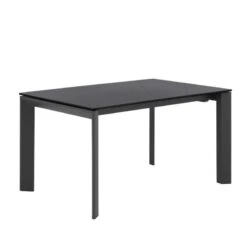 Mesa Extensible Porcelanico Negro Sahara Y Patas Antracita LISA