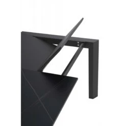 Mesa Extensible Porcelanico Negro Sahara Y Patas Antracita LISA -Demarques Tienda mesa extensible lisa 140x90 tapa porcelanico negro sahara patas antracita 3