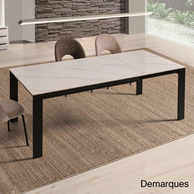 Mesa Extensible Porcelanico Blanco Solid ENZO 3 Mesa Extensible Porcelanico Blanco Solid ENZO
