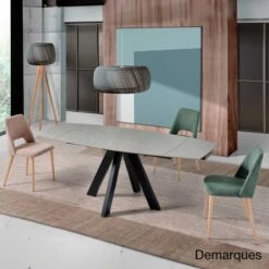 Mesa Extensible Porcelanico Solid Gris BENAFER