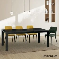 Mesa Extensible Porcelanico Negro Solid ENZO