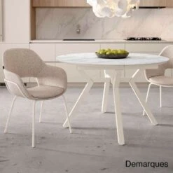 Mesa Extensible Redonda Comedor LAREDO Porcelanico