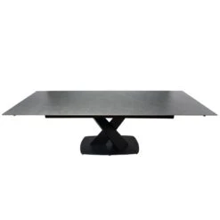 Mesa Extensible Porcelanico Gris 160x90 Patas Negras VALERI -Demarques Tienda mesa extensible valeri 160x90 tapa porcelanico gris patas negras 3