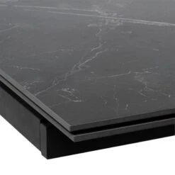 Mesa Extensible Porcelanico Negro 160x90 Patas Negras VALERI -Demarques Tienda mesa extensible valeri 160x90 tapa porcelanico negra patas negras 4