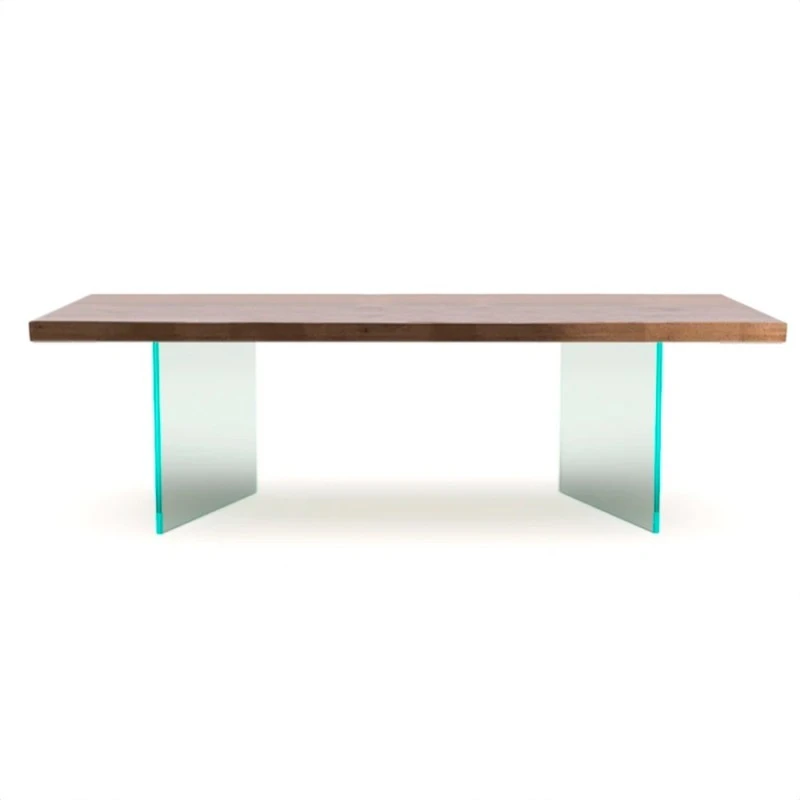 Mesa Madera Maciza Roble Envejecido Pata Cristal MASTER WALL V 4 Mesa Madera Maciza Roble Envejecido Pata Cristal MASTER WALL V - Imagen 2