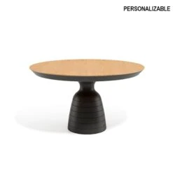 Mesa Redonda Comedor Con Pie Central Madera BUD