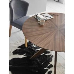 Mesa Redonda Comedor Nogal CARMEN -Demarques Tienda mesa redonda comedor nogal americano carmen o120 cm 2