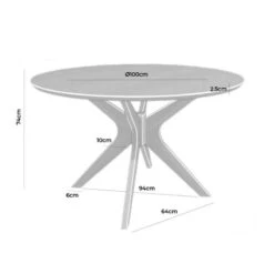 Mesa Redonda Comedor Nogal CARMEN -Demarques Tienda mesa redonda comedor nogal americano carmen o120 cm 7