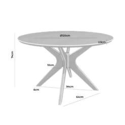 Mesa Redonda Comedor Nogal CARMEN -Demarques Tienda mesa redonda comedor nogal americano carmen o120 cm 8