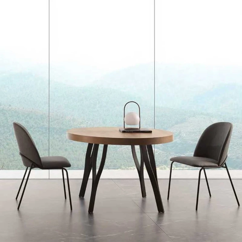 Mesa Redonda Extensible Con Pata Metalica ZERI 4 Mesa Redonda Extensible Con Pata Metalica ZERI - Imagen 2