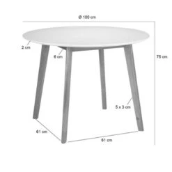 Mesa Redonda Madera 100 Cm Con 4 Patas -Demarques Tienda mesa redonda madera 100 cm sierpe 4