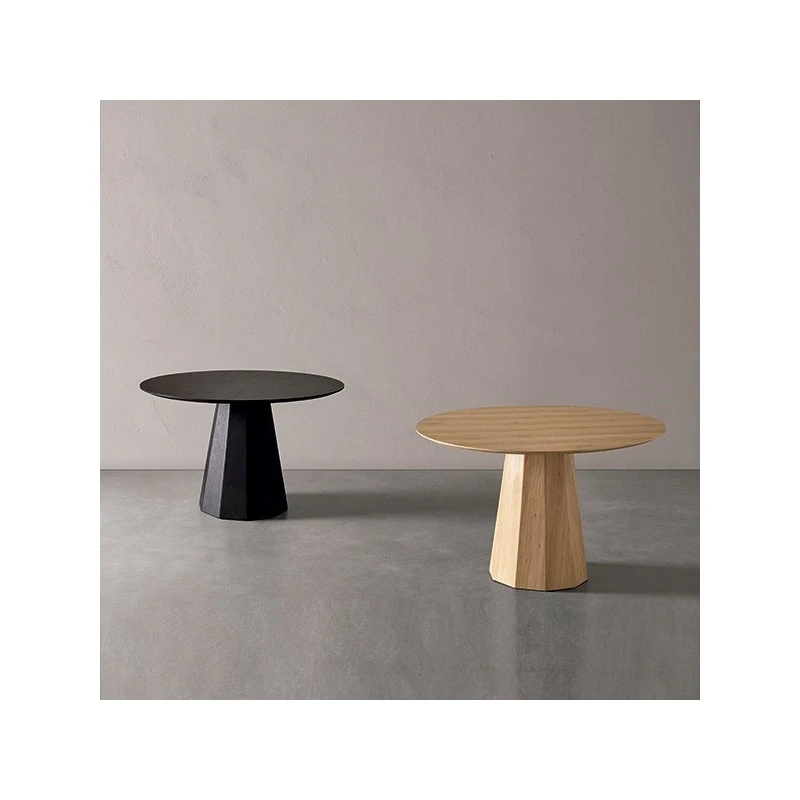 Mesa Redonda Negra Roble 120 Cm REGINA 7 Mesa Redonda Negra Roble 120 Cm REGINA - Imagen 5