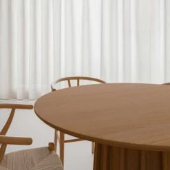 Mesa Redonda Madera De Roble Y Pata Central LORENZA -Demarques Tienda mesa redonda roble 100 cm lorenza 2