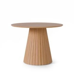Mesa Redonda Madera De Roble 100 Cm NAYLA -Demarques Tienda mesa redonda roble 100 cm nayla 2