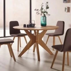 Mesa Redonda En Madera De Roble ROMA