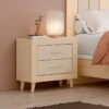 Mesita De Noche 2 Cajones, Patas Ovaladas, Tirador Asa PARIS I -Demarques Tienda mesita de noche 2 cajones patas ovaladas tirador asa paris i