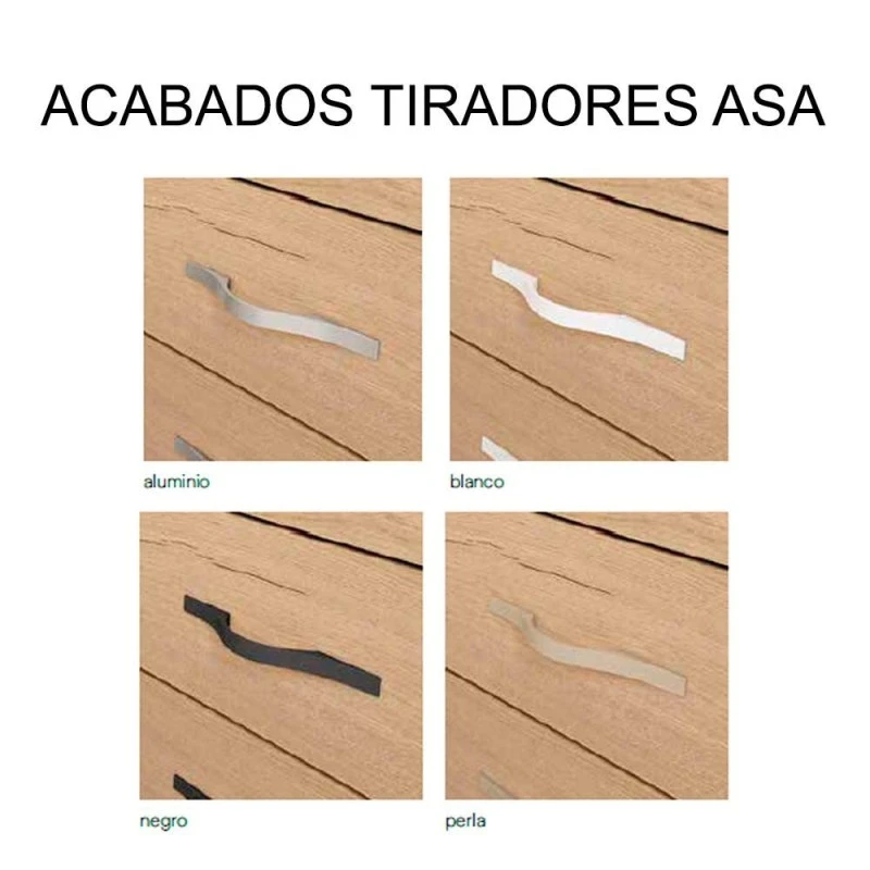 Mesita De Noche 2 Cajones, Patas Ovaladas, Tirador Asa PARIS I 6 Mesita De Noche 2 Cajones, Patas Ovaladas, Tirador Asa PARIS I - Imagen 4