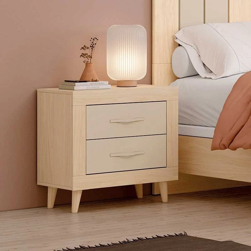 Mesita De Noche 2 Cajones, Patas Ovaladas, Tirador Asa PARIS I 3 Mesita De Noche 2 Cajones, Patas Ovaladas, Tirador Asa PARIS I