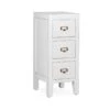 Mesita Noche Estrecha Blanca MOYCOR EVEREST -Demarques Tienda mesita de noche estrecha blanca de estilo colonial everest 3 cajones